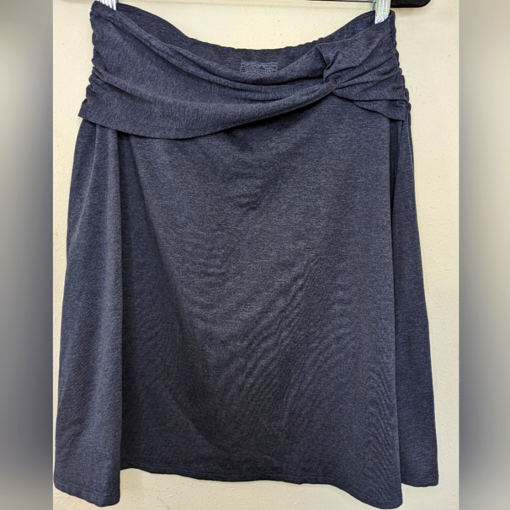Patagonia Blue Spacedye Nena A-Line Knot Ruched Side Skirt Women's M